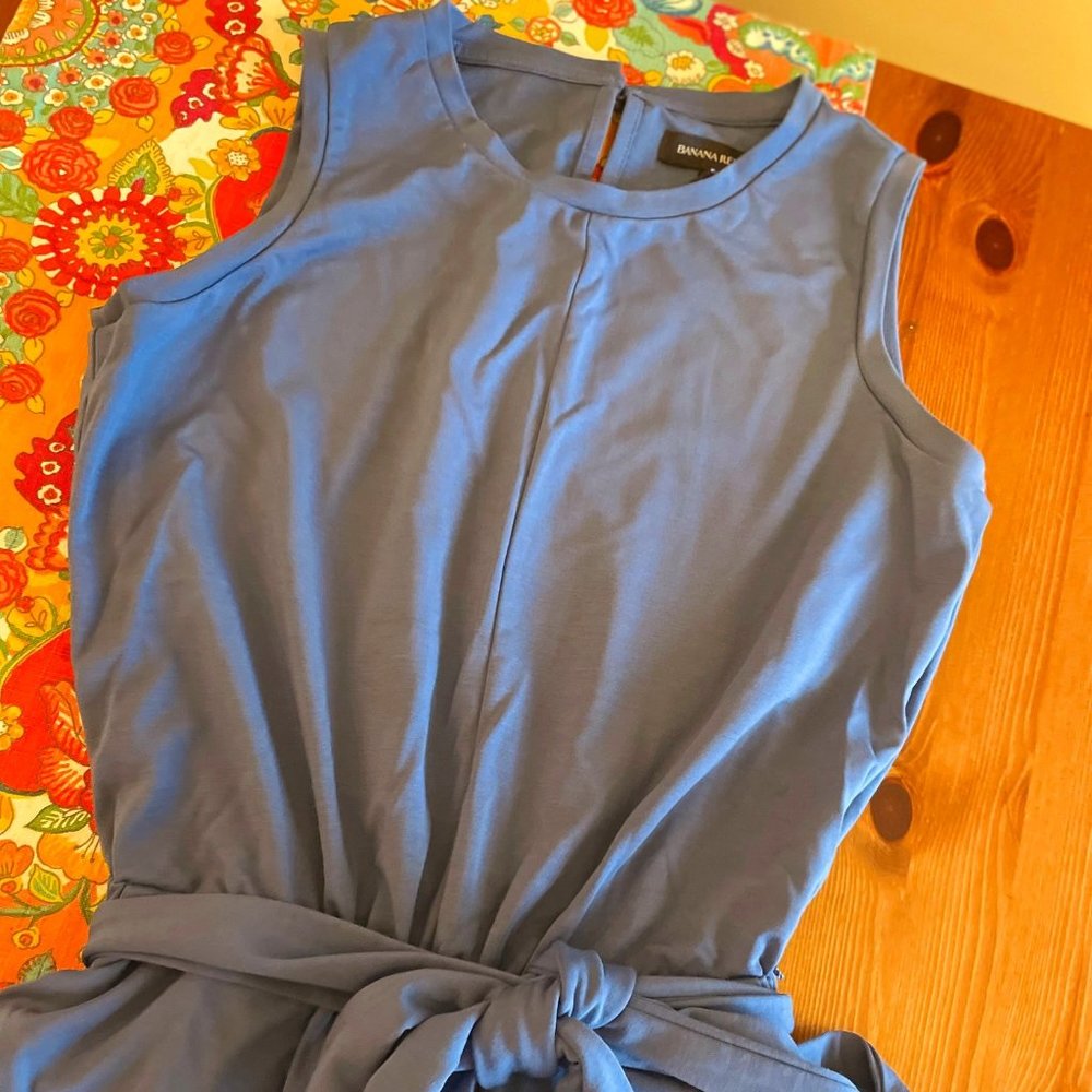 Banana Republic Sleeveless Blue Jumpsuit – Size Petite 2